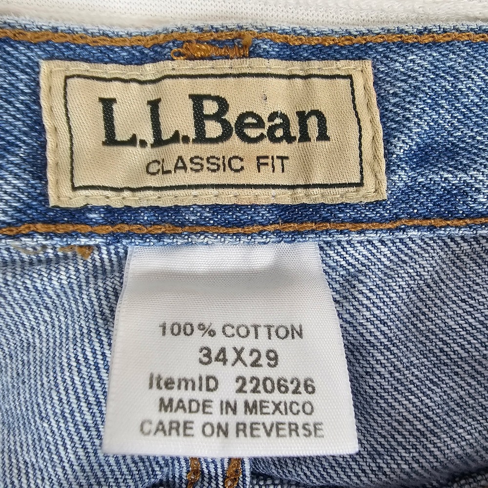 LL Bean Classic Fit Blue Jeans Mens 34x29 Medium Wash Straight Leg Denim 220626 - Picture 2 of 6